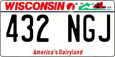 WI license plate 432NGJ