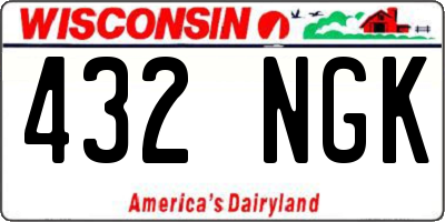 WI license plate 432NGK