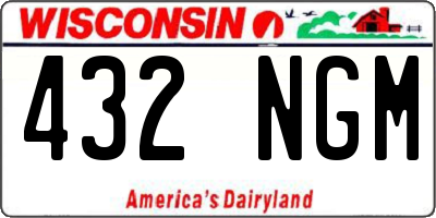 WI license plate 432NGM
