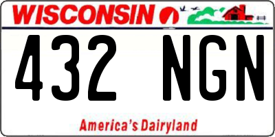 WI license plate 432NGN