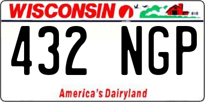 WI license plate 432NGP