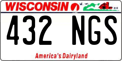 WI license plate 432NGS
