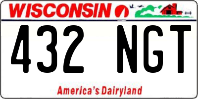 WI license plate 432NGT