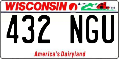 WI license plate 432NGU