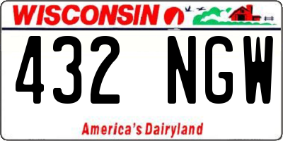 WI license plate 432NGW