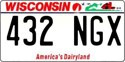 WI license plate 432NGX