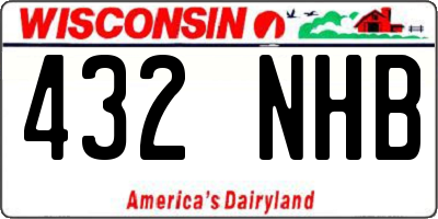 WI license plate 432NHB