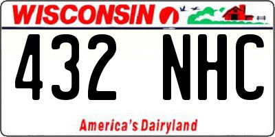 WI license plate 432NHC
