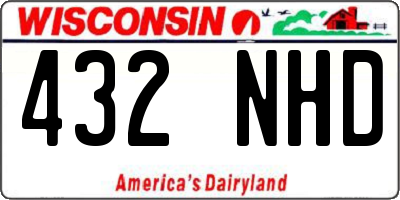 WI license plate 432NHD