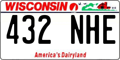 WI license plate 432NHE