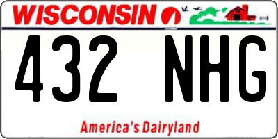 WI license plate 432NHG