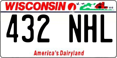 WI license plate 432NHL
