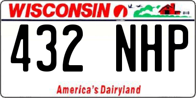 WI license plate 432NHP
