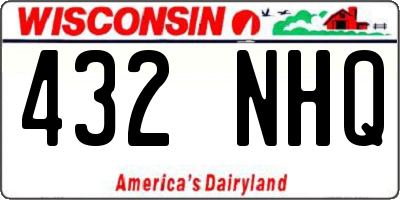 WI license plate 432NHQ