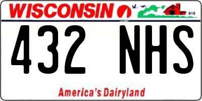 WI license plate 432NHS