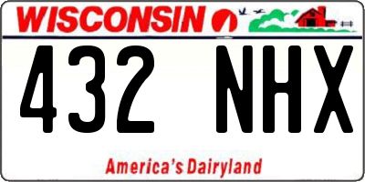 WI license plate 432NHX