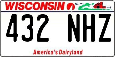 WI license plate 432NHZ