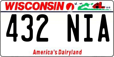 WI license plate 432NIA