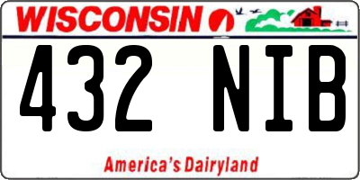 WI license plate 432NIB