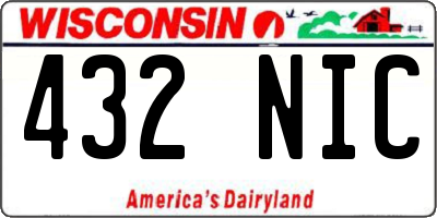 WI license plate 432NIC
