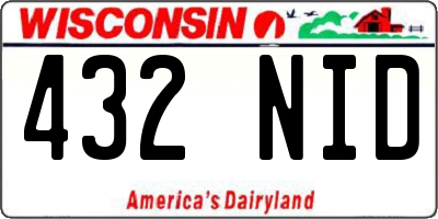 WI license plate 432NID