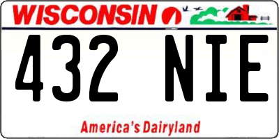 WI license plate 432NIE