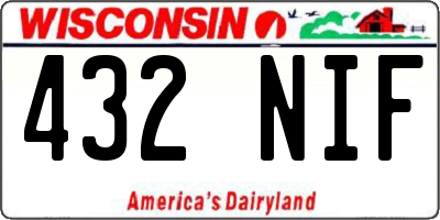 WI license plate 432NIF