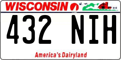 WI license plate 432NIH