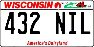 WI license plate 432NIL