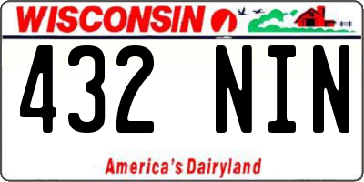WI license plate 432NIN