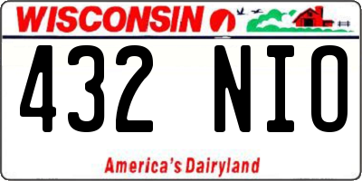 WI license plate 432NIO