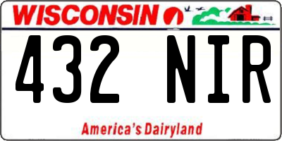 WI license plate 432NIR