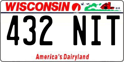 WI license plate 432NIT