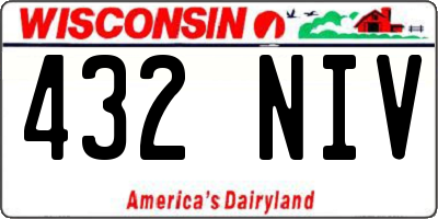WI license plate 432NIV