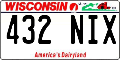 WI license plate 432NIX