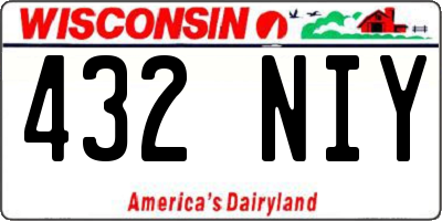 WI license plate 432NIY