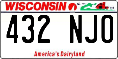 WI license plate 432NJO