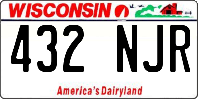 WI license plate 432NJR