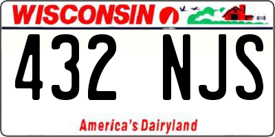 WI license plate 432NJS