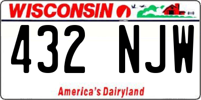 WI license plate 432NJW