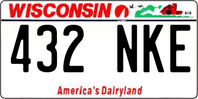WI license plate 432NKE