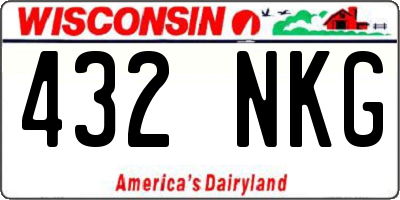 WI license plate 432NKG