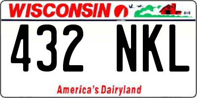 WI license plate 432NKL