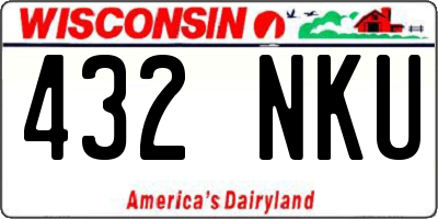 WI license plate 432NKU