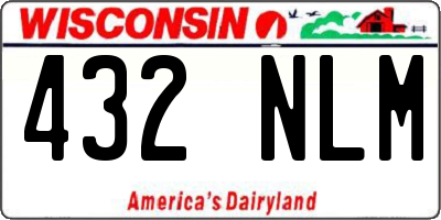 WI license plate 432NLM