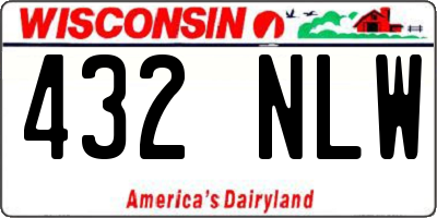 WI license plate 432NLW
