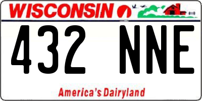 WI license plate 432NNE