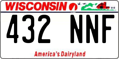 WI license plate 432NNF