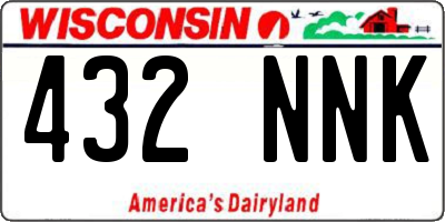 WI license plate 432NNK