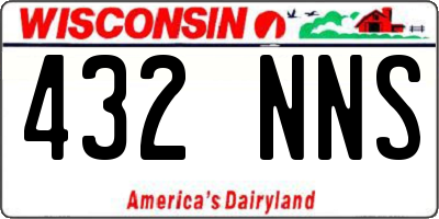 WI license plate 432NNS